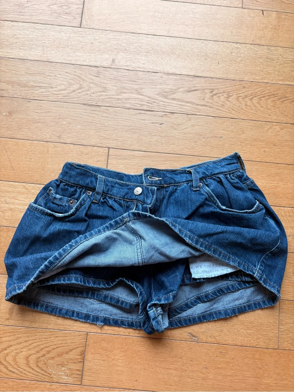 Free people we the free denim skirt with skort built in